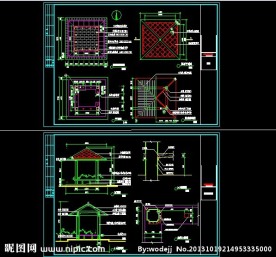 草亭结构界面施工详图