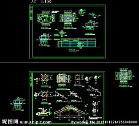 方亭界面施工尺寸详图