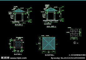观水亭平立剖施工详图