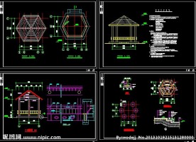 六角亭界面施工详图