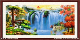 迎客松油画装饰