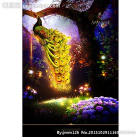 富贵孔雀装饰画