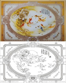 牡丹花 九鱼图 欧式