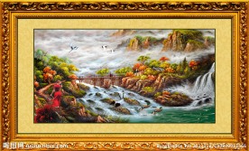 横式-聚财山水画