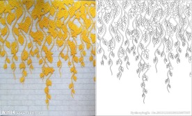 金色花 线条图 抽象