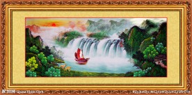 横式-聚财山水画