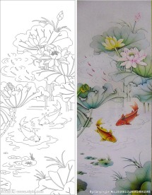 荷花鱼 莲花 荷叶