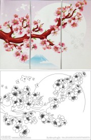 梅花 月亮 小鸟