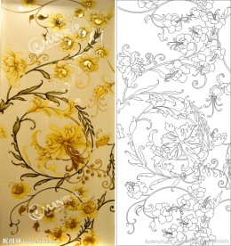 欧式花 线条图 金色
