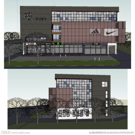 中式风格商业建筑SU模