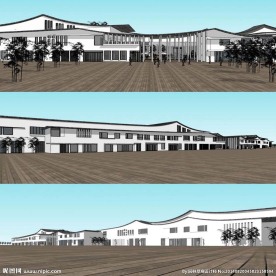 中式徽派草图大师SU建