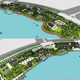 草图大师su湿地滨水公