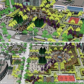 广场公园草图大师SU景观模型