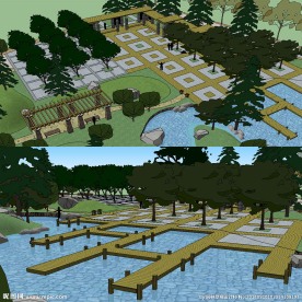 草图大师广场公园景观