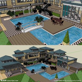 草图大师别墅庭院花园