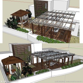 草图大师屋顶花园景观