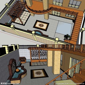 sketchup花园景观模型