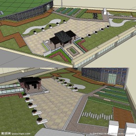 欧式屋顶花园景观草图