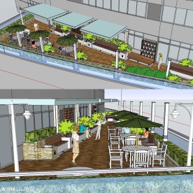 酒店屋顶花园SU模型