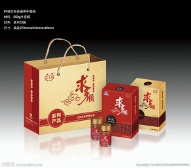 保健品包装手提袋瓶标平面图
