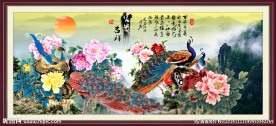 孔雀牡丹图