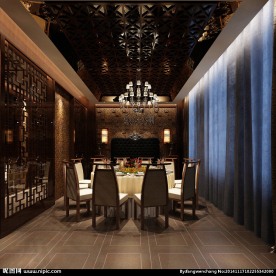 酒店包间餐厅效果图