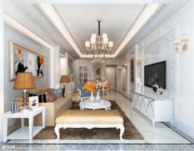 简欧式客厅效果图