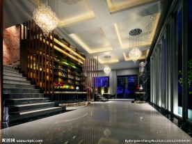 高级会所大厅效果图