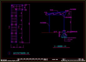 自行车棚平面立面图