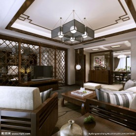 中式客厅效果图