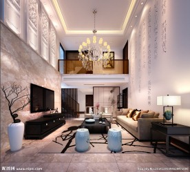 新中式别墅客厅