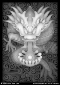 龙玉佩灰度图