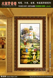 地中海风景 玄关立体油画