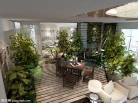 中式园林客厅效果图