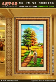 丰收油画 秋天风景 玄关油画