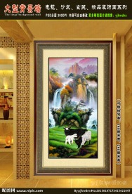 三羊开泰 吉祥画 玄关装饰画
