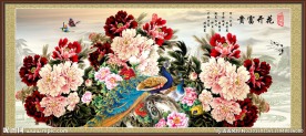 孔雀牡丹图