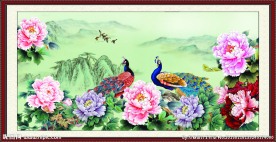 孔雀牡丹图