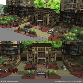 新古典入口sketchup模型