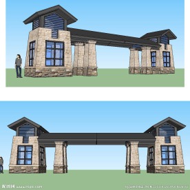 公园大门sketchup模型