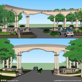 欧式门sketchup建筑模型