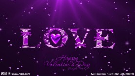 紫色love爱心led视频素材
