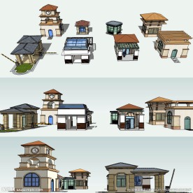 岗亭门卫草图大师SU模型