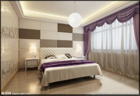 卧室硬包背景墙效果图模型