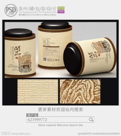 中国风茶叶罐子包装设计展开图