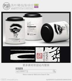中国风茶罐子包装设计展开图