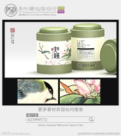 中国风茶叶罐子包装设计展开图