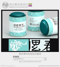 碧螺春茶罐子包装设计展开图