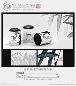 中国风茶罐子包装设计展开图