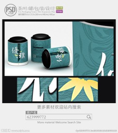 素雅茶叶罐包装设计展开图